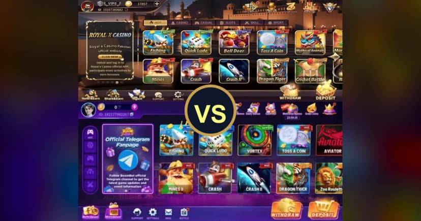Royal X Casino vs Boombet - Which Earning Platform Is Better?